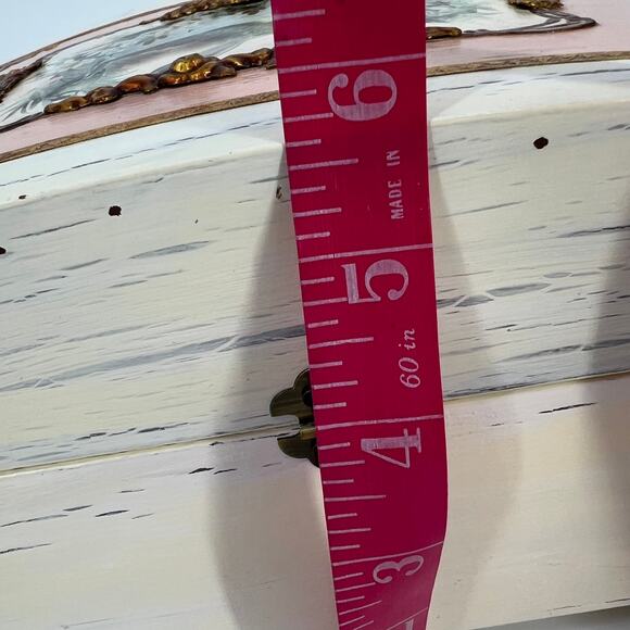 Custom Artisan Upcycled Trinket Sewing Box Decoupage Hand Painted Velvet Mirror - Picture 16 of 16